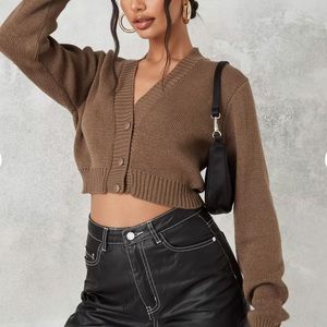 NWT Missguided Crop Knit Cardigan
